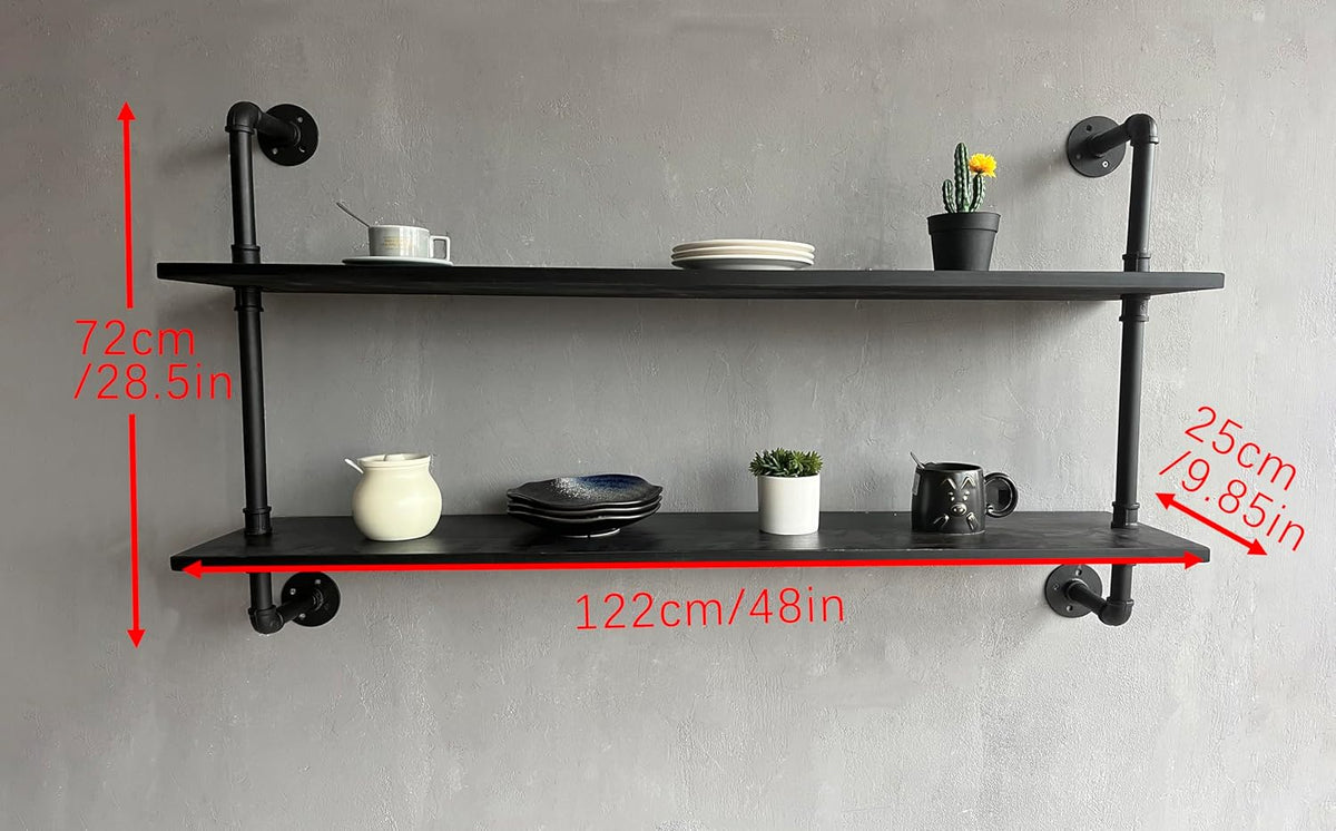 Floating Bookshelf Shelves Industrial Pipe Shelving Pipe Shelves Rustic Wall Shelf 48 Inch Farmhouse Book Shelves for Wall Mounted