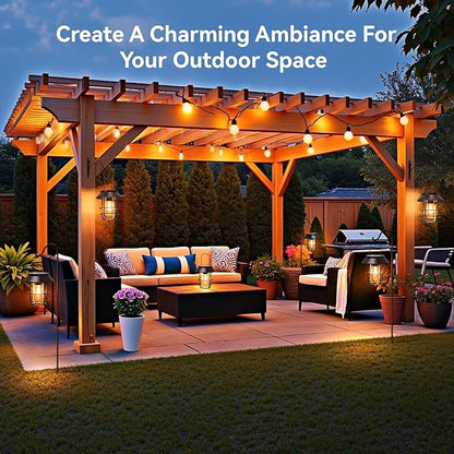 Solar Lanterns Outdoor Waterproof, High Brightness Hanging Solar Lights for Outside with Wall Hooks, Halloween Decor Retro Metal Outdoor Lanterns Auto On/Off for Patio, Yard Decor, Black,4Pack