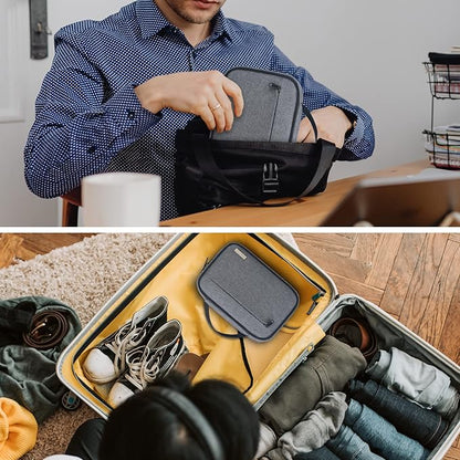 Lacdo Cord Organizer Travel, Cable Organizer Bag Case, Portable Electronics Organizer travel Case, 6 Layer Large Capacity Charging Cords Storage organizer for Cables, SD Card, Travel Essentials, Gray