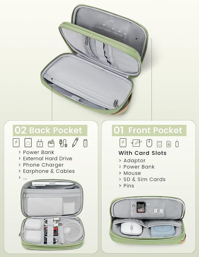 Travelkin Travel Cord Organizer, Electronic Organizer Travel Case, Cable Organizer Bag For Cords,Chargers Phone, Sd Card,Usbs