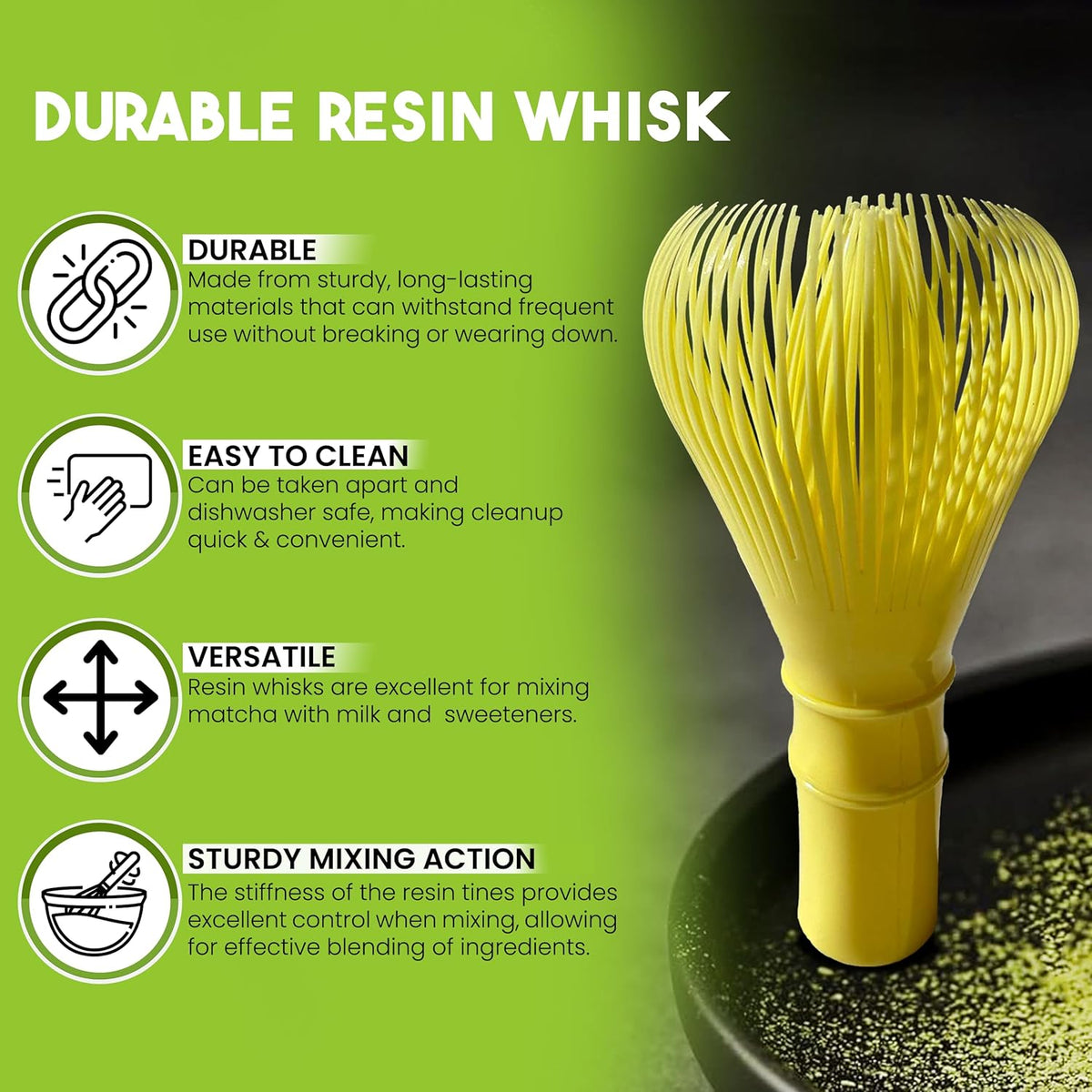 Happy Path & CO Matcha Whisks for Japanese Matcha Tea - 100 prong Bamboo & Resin Whisk for Latte, Chasen Matcha Whisk, Traditional & Modern Whisks