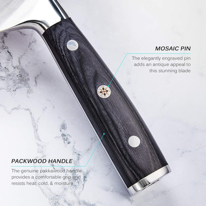 Kyoku Samurai Series - 7" Cleaver Knife - Full Tang - Japanese High Carbon Steel Kitchen Knives - Pakkawood Handle with Mosaic Pin