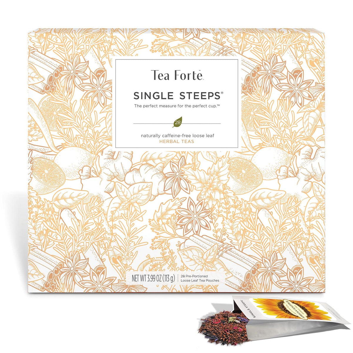 Tea Forte Herbal Tea Assortment Single Steeps Loose Leaf Premium Tea Gift Set Sampler, 28 Count
