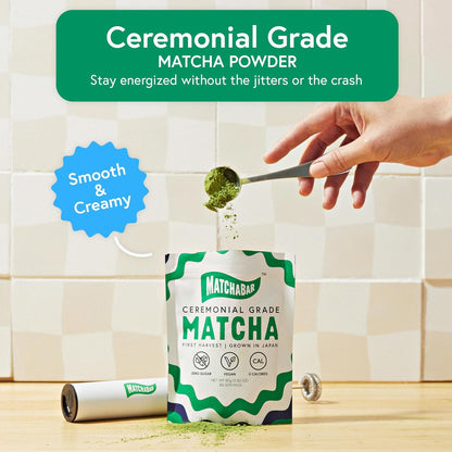 Matchabar Matcha Powder (80g) - Ceremonial Grade Authentic Japanese Matcha Green Tea Powder - Matcha Green Tea Powder Harvested in Japan