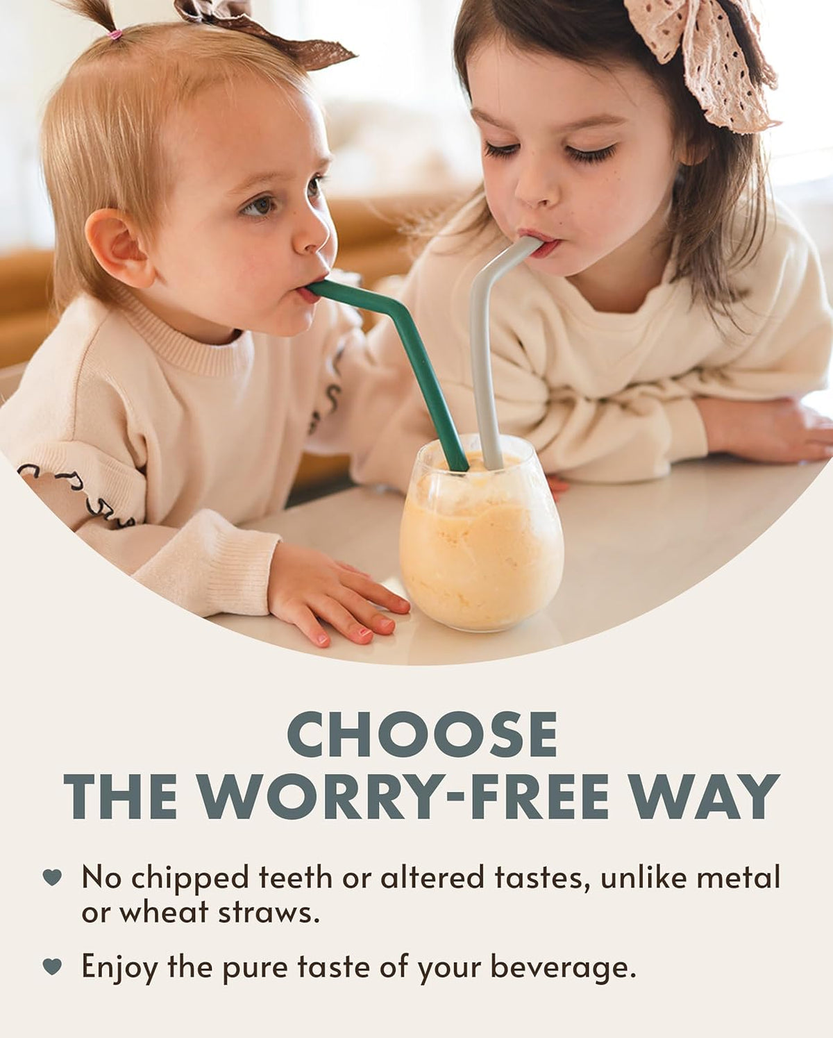 Nightingale Silicone Smoothie Straws - Flexible, Reusable Wide Drinking Straw with Cleaning Brush -Compatible w/Stanley 30oz
