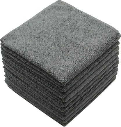 Microfiber Dish Cloths Ultra Absorbent Kitchen Dish Rags for Washing Dishes Fast Drying Cleaning Cloth 12InchX12Inch 10 Pack Gray