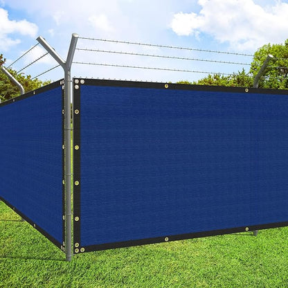 ECOOPTS 4'x184' Privacy Fence Screen Windscreen with Copper Grommets, Fit for Commercial Fence and Residential Garden Outdoor 90% UV Blockage, Cable Zip Ties Included (Blue)