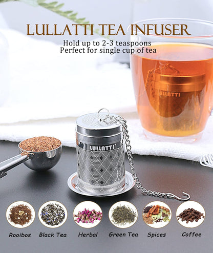 Tea Infuser (1 Pack), Extra Fine Mesh Loose Leaf Tea Steeper with Diamond Pattern & Extended Long Chain