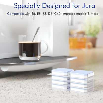 Jura Compatible Descaling Tablets (9-Pack) - Powerful Limescale & Calcium Remover for Coffee Machines, Prevents Clogs