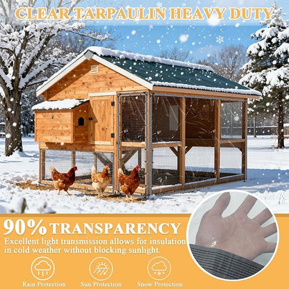3x4 FT Clear Vinyl Patio Enclosure Panels - Heavy Duty Waterproof Clear Tarps with Reinforced Edges & Grommets for Temporary Winter Porch Enclosure & Deck Enclosure