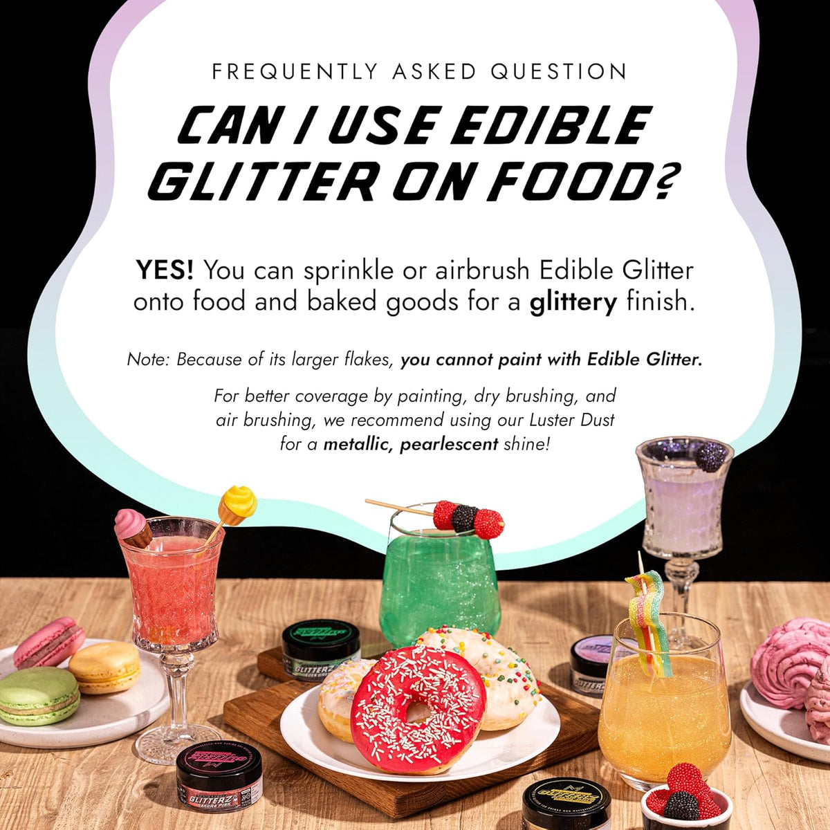 Monégasque Iridescent Edible Glitter for Drinks 10g – Halloween Edible Glitter for Cakes & Cocktails - Cocktail & Drink Shimmer Powder