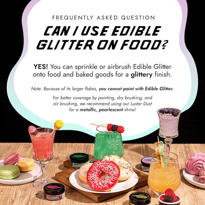 Monégasque Iridescent Edible Glitter for Drinks 10g – Halloween Edible Glitter for Cakes & Cocktails - Cocktail & Drink Shimmer Powder