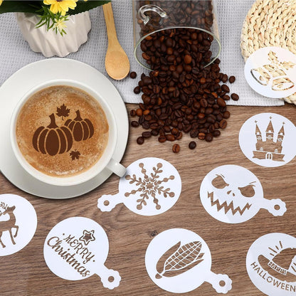 Julbear 36 Pieces Reusable Cookie Cake Stencils, Templates Mold Tools for Christmas Halloween Thanksgiving Cookies Baking Painting Dessert Coffee DIY