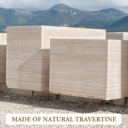 Koville Natural Travertine Marble Cutting Board for Kitchen Counter, 12" x 8" Real Stone Slab Marble Cheese Board for Home Decor