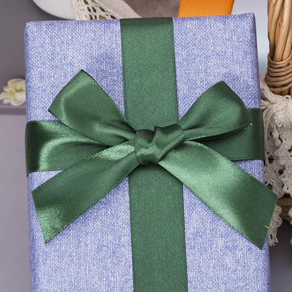 YASEO 1 Inch Dark Green Solid Satin Ribbon, 50 Yards Craft Fabric Ribbon for Gift Wrapping Floral Bouquets Wedding Party Decoration