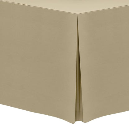 Ultimate Textile -10 Pack- 5 ft. Fitted Polyester Tablecloth - Fits 30 x 60-Inch Banquet and Folding Rectangular Tables - 42" H, Camel Light Brown