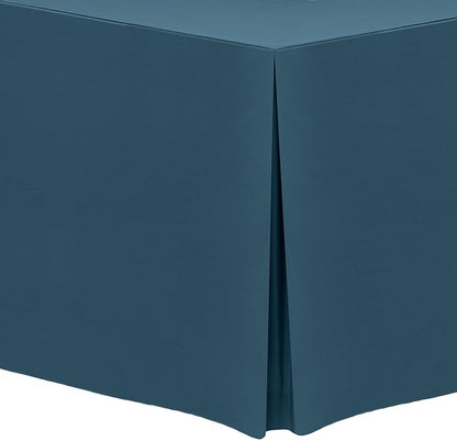 Ultimate Textile 5 ft. Fitted Polyester Tablecloth - Fits 30 x 60-Inch Banquet and Folding Rectangular Tables - 42" H, Wedgewood Blue