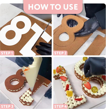 Cake Stencils - Set 18Templates with Scraper and 50Pins, Cookie Stencils for Royal Icing, Cookie Templates for Buttercream Decorating