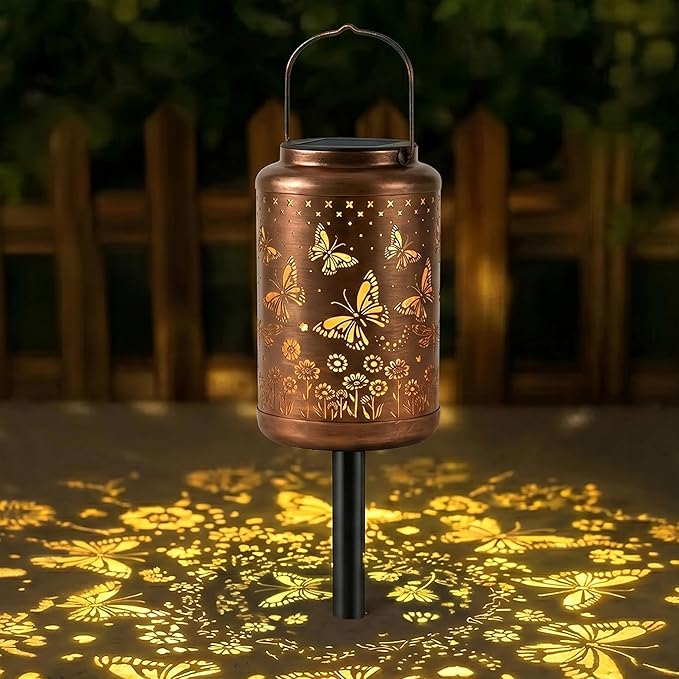 Butterfly Solar Lanterns Outdoor Waterproof,Birthday Gifts for Women Mom Grandma,Decorative Hanging Garden Decor for Yard, Patio, Backyard, Porch