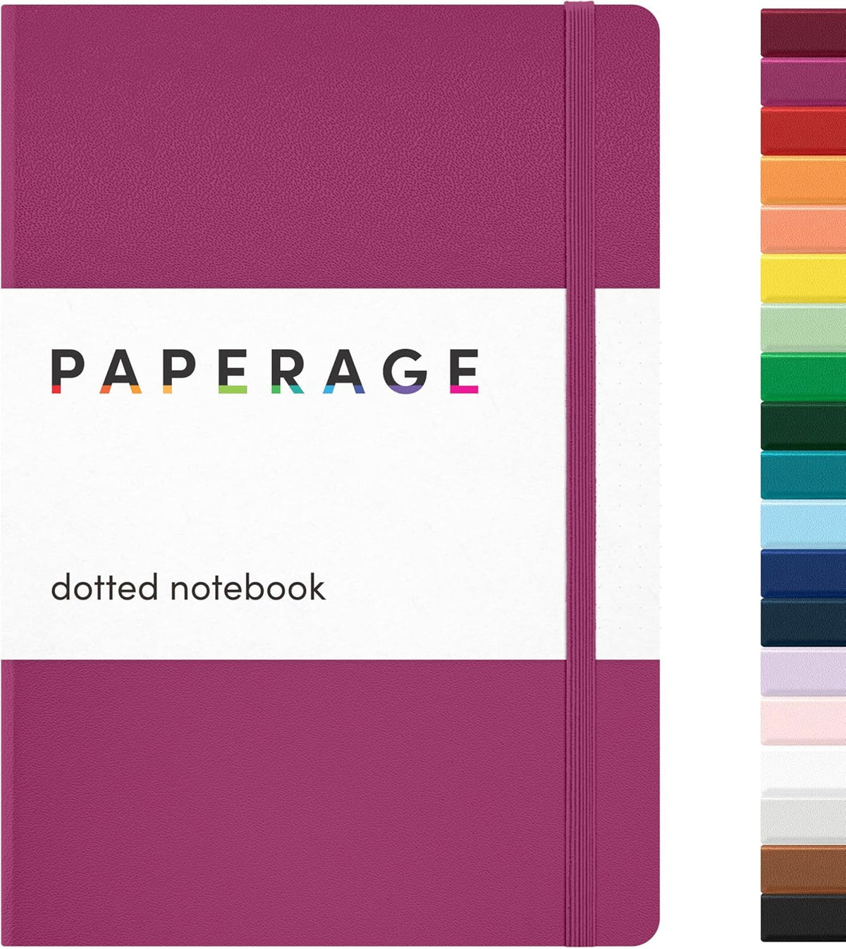 PAPERAGE Dotted Journal Notebook, (Raspberry), 160 Pages, Medium 5.6 in x 8 in - 100 GSM Thick Paper – Hardcover Journaling Notebook for Work, School & Bullet Journaling