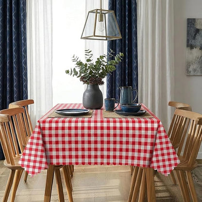 2 Pack Red Gingham Tablecloth for Rectangle Tables, 54 X 108Inch Checkered Table Cloth Waterproof Buffalo Plaid Table Covers for BBQ Picnic Barbecue Birthday Party