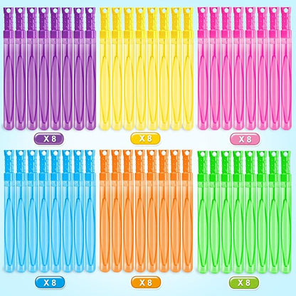 AuroTops 48 Pcs Bubble Wands Bulk,Bubbles Party Favors for Kids Giant Bubble Wand,Big Bubbles Birthday Gifts for Boys Girls,Ideal for Carnival,Wedding,Classroom Prizes,Goodies Bags Stuffers,6 Colors