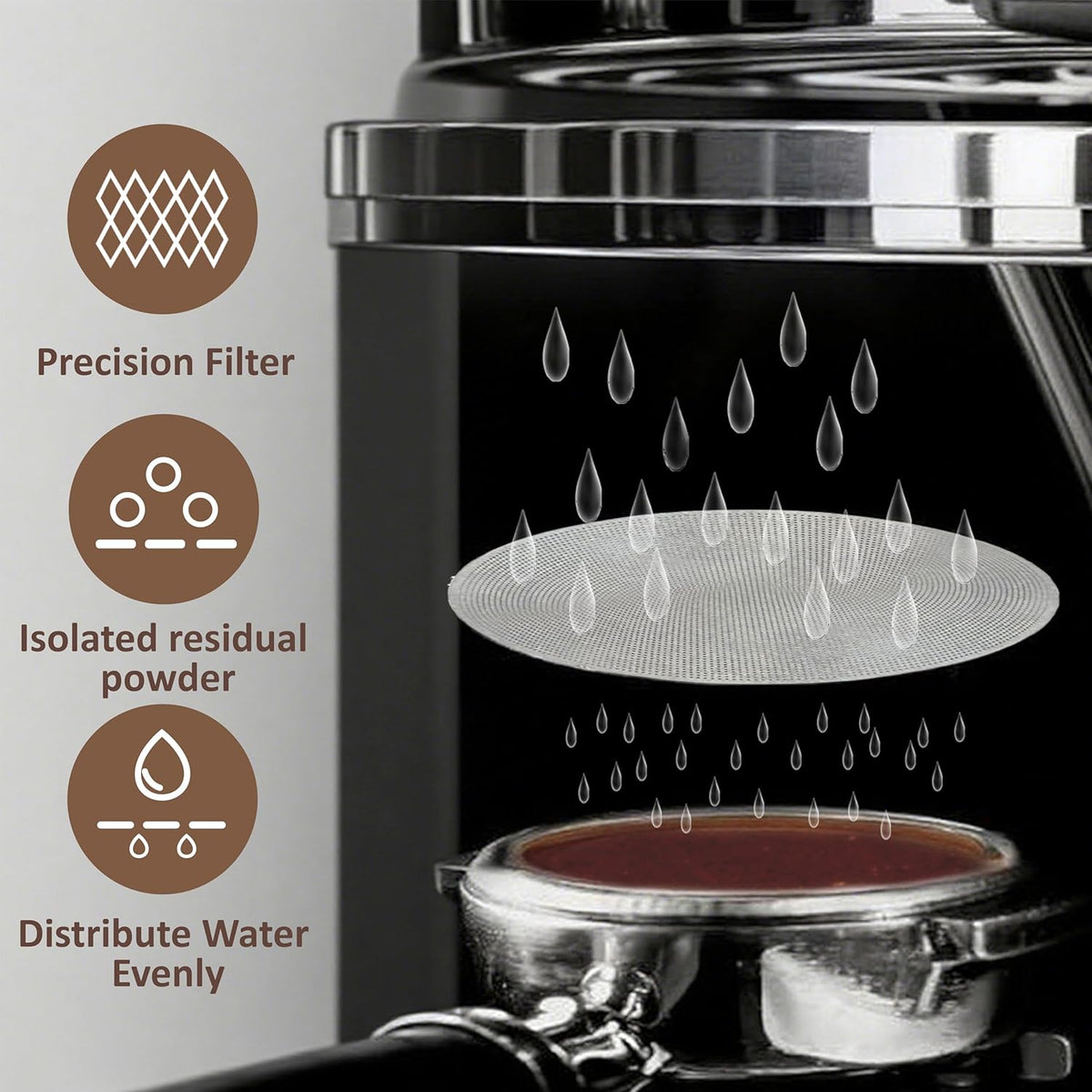 Espresso Tamper, Professional Spring Loaded Espresso Accessories with WDT Tool Espresso & Puck Screen, Compatible with 53mm/54mm Breville Portafilter