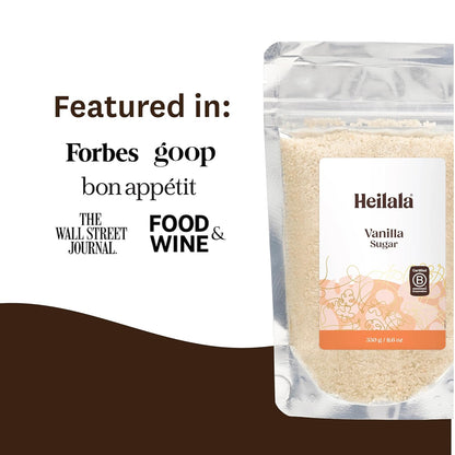 Heilala Pure Vanilla Sugar, 11.6 oz – Raw Sugar Infused with Pure Vanilla Extract & Ground Vanilla Beans, Sustainably Sourced Vanilla for Baking & Desserts