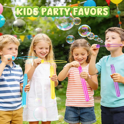 OCHIDO 72 Pcs Bubble Wand in 6 Colors, Bubble Wands Bulk for Kids Party Favors, Bubbles Party Favors for Summer Toys Gift, Indoor Outdoor Activity, Birthday Party, Wedding, Goodie Bags Stuffers