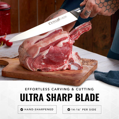 Cutluxe Turkey Carving Knife Set Carving Fork & Knife for Meat, BBQ, Brisket Razor Sharp Premium German Steel Full Tang
