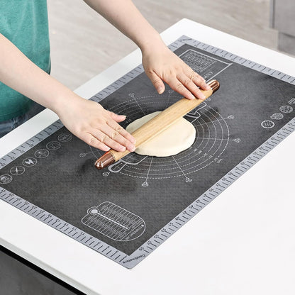 Silicone Pastry Mat Extra Large with Measurements 26''x16'' for Reusable,Non-slip Silicone Baking Mat, Counter, Dough Rolling, Oven Liner