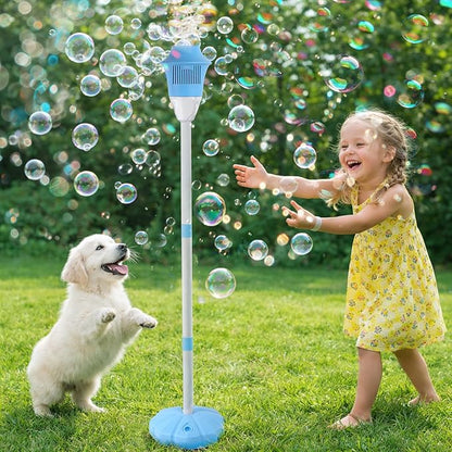 Automatic Bubble Machine for Kids,Standing Torch Bubble Maker with Light/Music for Toddlers, Height Adjustable Up 21 to 47 Inches,Pecfect for Birthday and Outdoor Party, Gifts