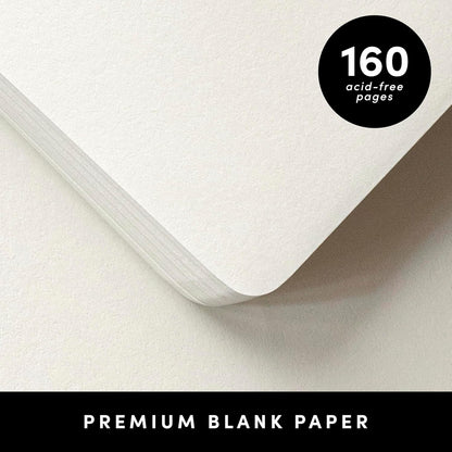PAPERAGE Blank Journal Notebook, (Turquoise), 160 Pages, Medium 5.6 in x 8 in - 100 GSM Thick Paper – Hardcover Journaling Notebook for Work, School, Note Taking or Sketching
