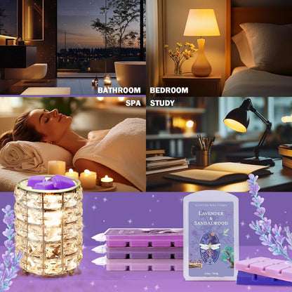 SCENTORINI Wax Melts, Wax Cubes Strong Scent, Long Lasting Lavender Scented for Sleep, Wax Melts for Warmer, 2.5 oz 4-Pack - Lavender & Gardenia, Sage, Chamomile, Sandalwood