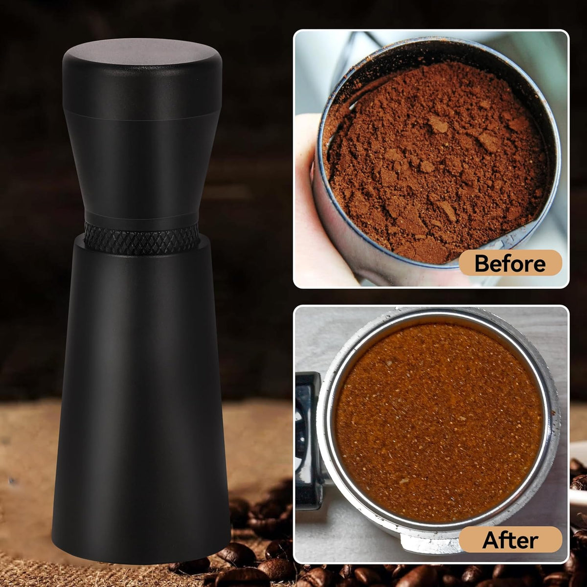 Apexstone Coffee Stirrer Tool, Coffee Stirring Tamper WDT Distribution Tool, Needle Distribution Tool Espresso, WDT Tool Espresso with Stand Black