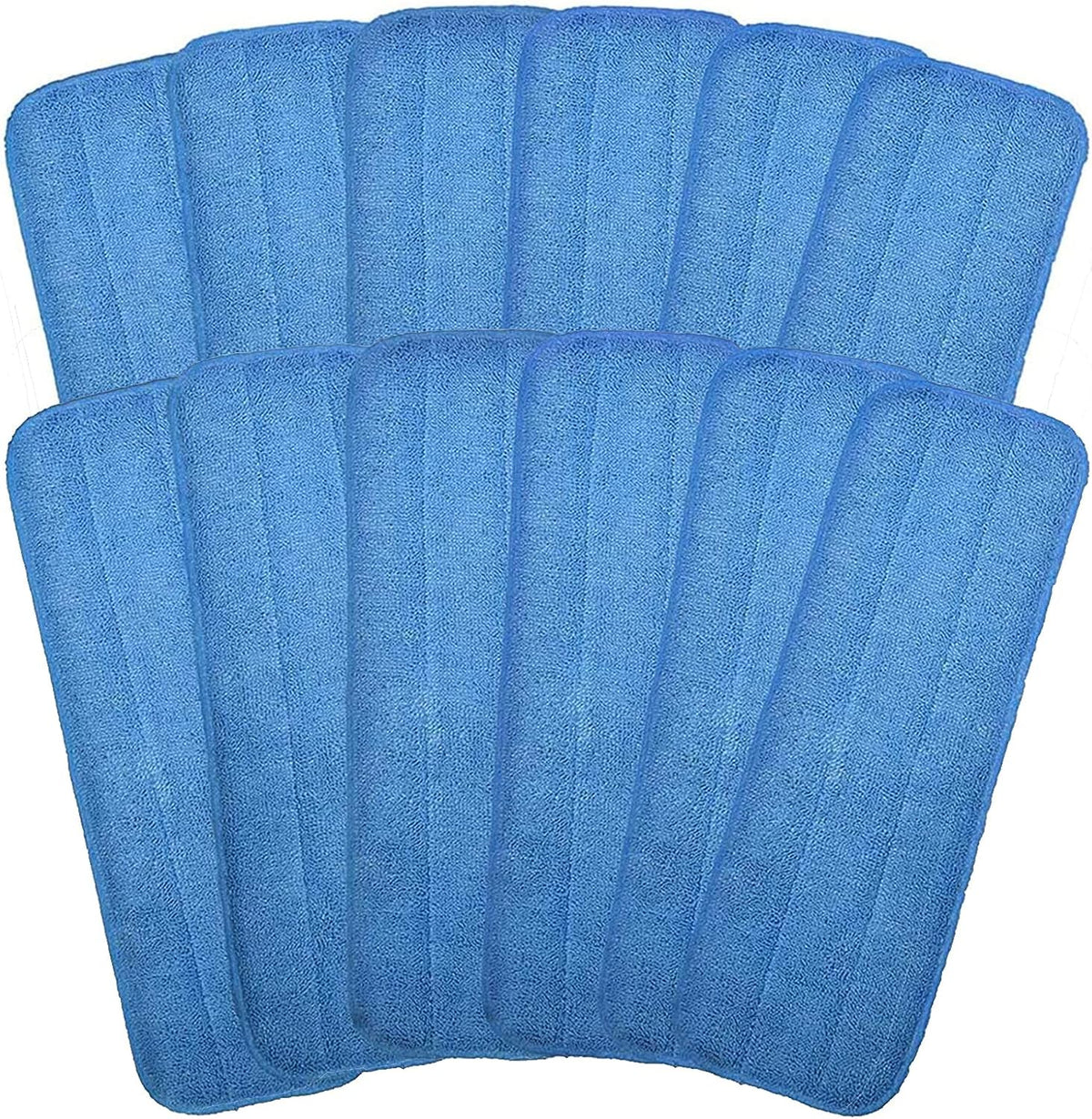 Microfiber Mop Pads, 18.5 x 6.3 Inch Reusable and Washable Spray Mop Pads, Wet and Dry Household Mop Pad Replacement, Set of 12(Blue)