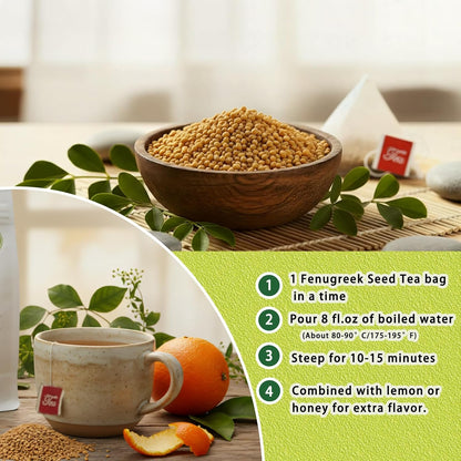 Samcci Fenugreek Seed Tea Bags, 50 Counts, 3g/bag, Fenogreco en Semillas | Natural Healthy Methi Seeds Herbal Tea, Non-GMO, Caffeine-free, Support Digestion &amp; Improve Heart Health