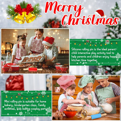 10 Pcs Small Rolling Pin Kids 9 Inch Mini Rolling Pin Silicone Wooden Cooking Pins Baking 5 Colors Non Stick Kids with Wooden Handle for Kitchen