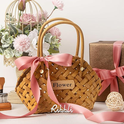 Ribbli Rose Gold Double Faced Satin Ribbon,1” x Continuous 25 Yards,Use for Craft Bows Bouquet, Gift Wrapping, Wedding Decoration, Floral Arrangement