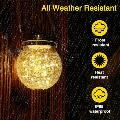 ROSHWEY 4 Pack Solar Lanterns Outdoor Waterproof, Gifts for Women 30 LED Garden Decor Hanging Solar Lights Decorative Backyard Decorative Lighting for Patio Trees Pathway Yard