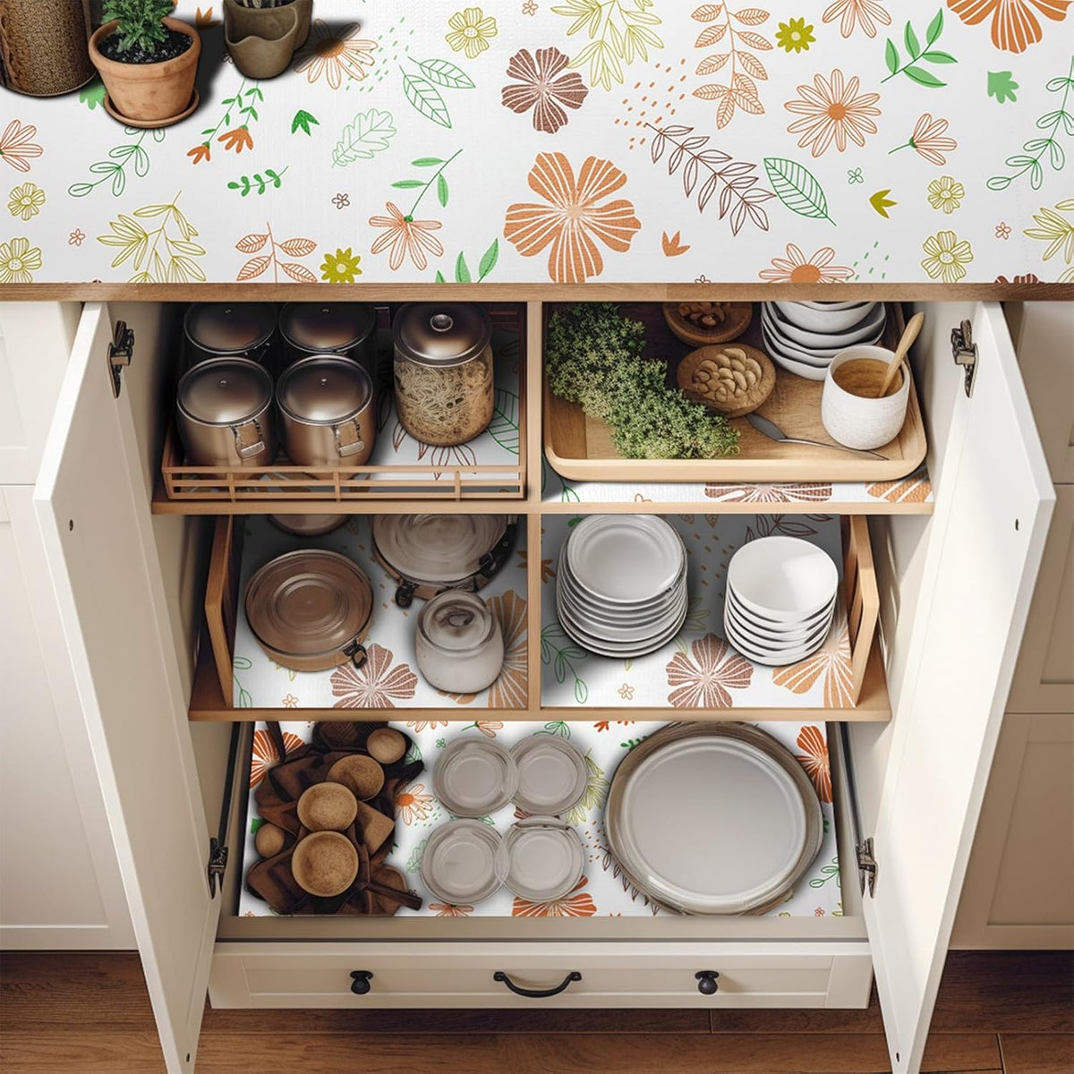Bulk Shelf Liner 12in by 60 in Cupboard Liner Shelving Paper for Cabinets and Drawers Pantry Shelf Liners for Kitchen Cabinets Non-Adhesive