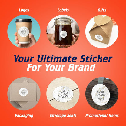 100 Custom Vinyl Stickers - Upload Your own Image, Text, Design, Logo - Personalized Logo Labels for Handmade, Packaging, Bottle, Jars, Candle, Brand Stickers (Gold Marble, 1.5x1.5)