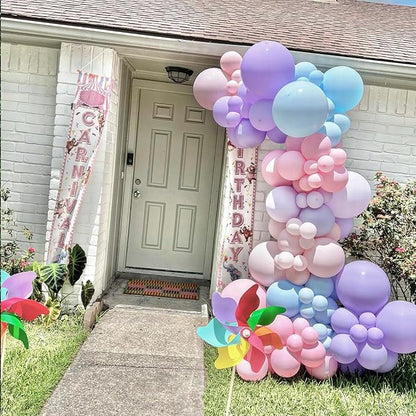 Pink Blue Balloon Arch Kit with Macaron Purple, Blue & Purple Party Balloons for Birthday, Wedding, Baby Shower Decorations