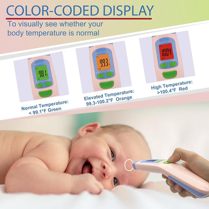 Amplim Non-Contact Forehead Thermometer for Adults, Kids & Infants, Ampmed No-Touch Medical Grade Temporal Fever Thermometer with Case