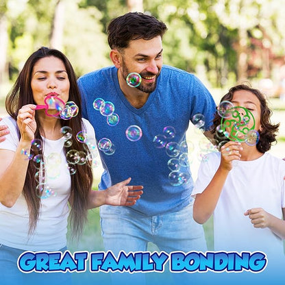 Bubble Wands for Kids | Giant Bubble Wand | Bubbles for Kids | 19,11 Large Bubbles Rings Blowing Set for Big Bubbles Includes 3 Original Mix Kit
