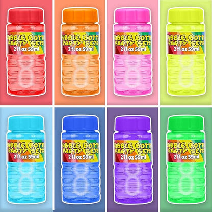 32 Pack Bubble Bottles Bulk for Kid (8 Colors), Bubbles Wand Attached to the Lid, Blow Bubble Solution Set with Gift Box for Child Party Favors Supplies, Outdoor Summer Toy, Birthday, Goody Bag Filler