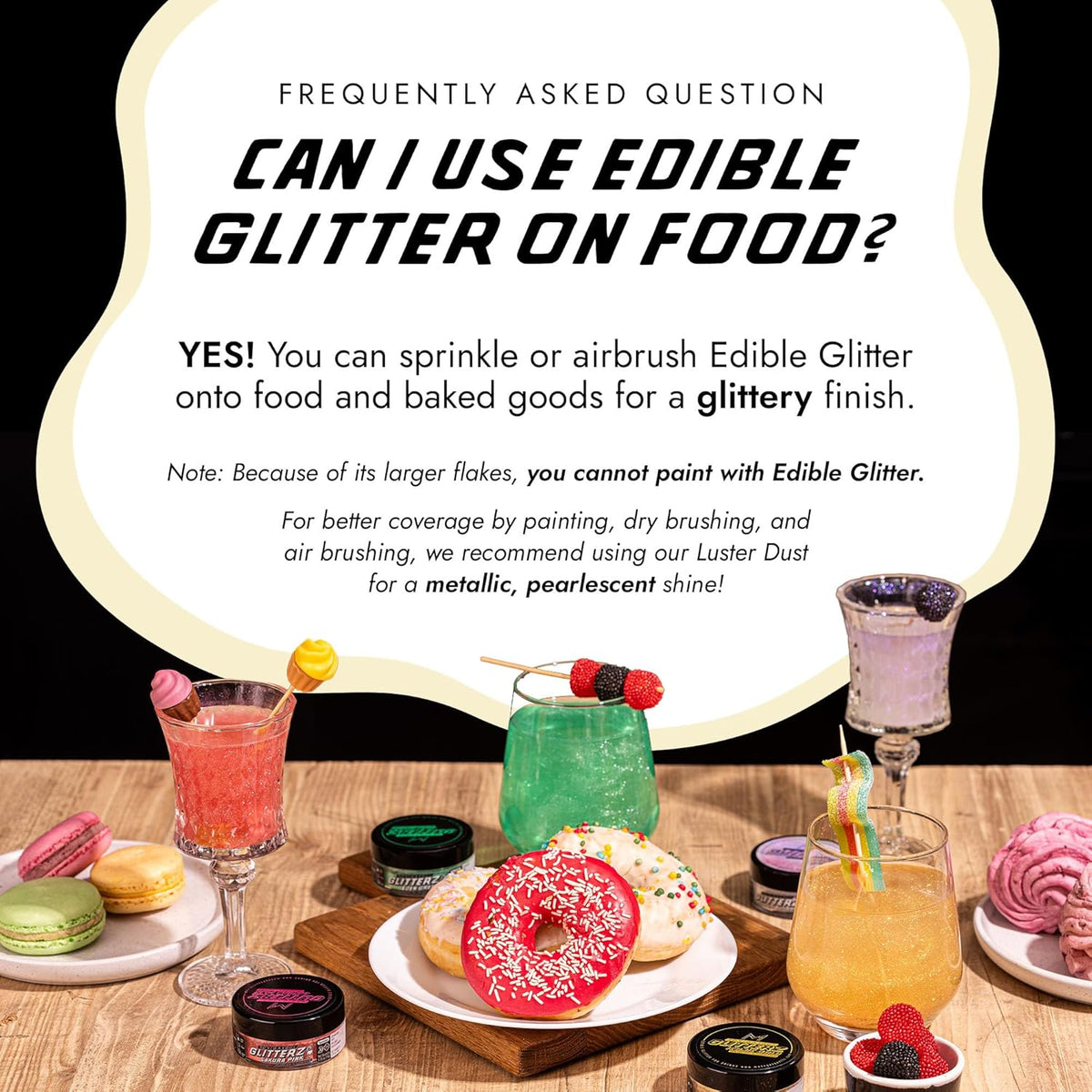 Monégasque Gold Iridescent Edible Glitter for Drinks 10g – Liquid Gold Edible Glitter for Cakes & Cocktails