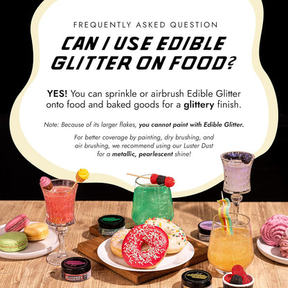Monégasque Gold Iridescent Edible Glitter for Drinks 10g – Liquid Gold Edible Glitter for Cakes & Cocktails