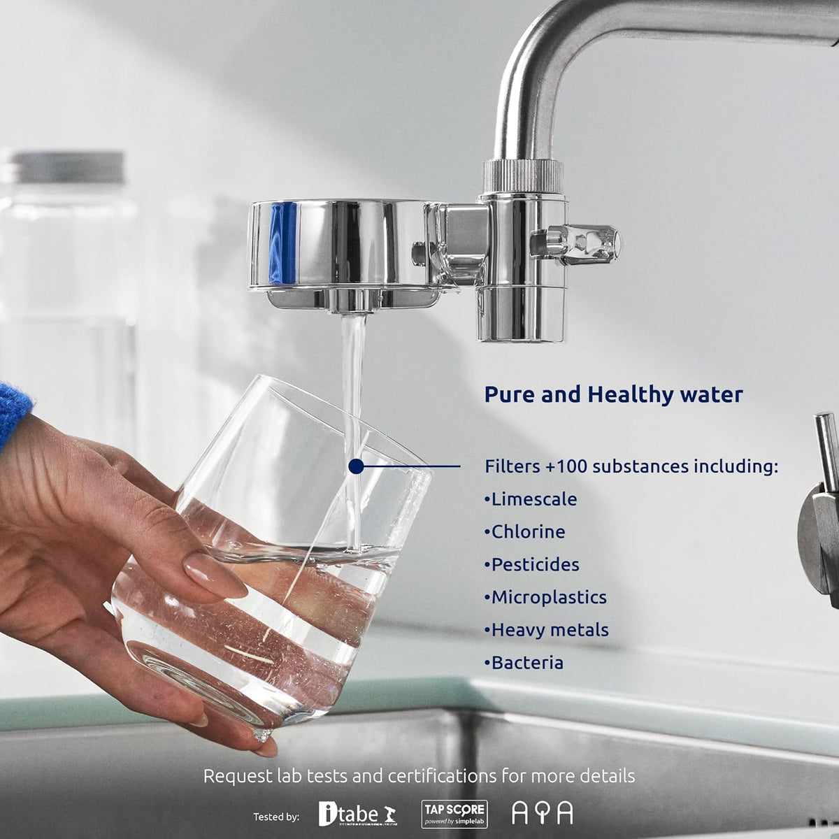 Tappwater EcoPro Compact - Smallest Tap Water Filter Available, Filters 100+ substances. 5 Stage Nanotechnology Water Filtration System
