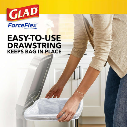 Glad ForceFlex Tall Kitchen Drawstring Trash Bags, 13 Gal, Fragrance Free, 80 Ct (Package May Vary)